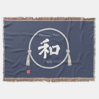 Couverture Harmony & Peace – Japanese Kanji Throw Blanket