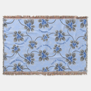 Couverture Hawaiian Holly Hanoukka Blue Floral