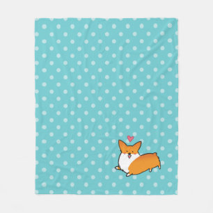 Couverture heureuse de corgi de point de polka