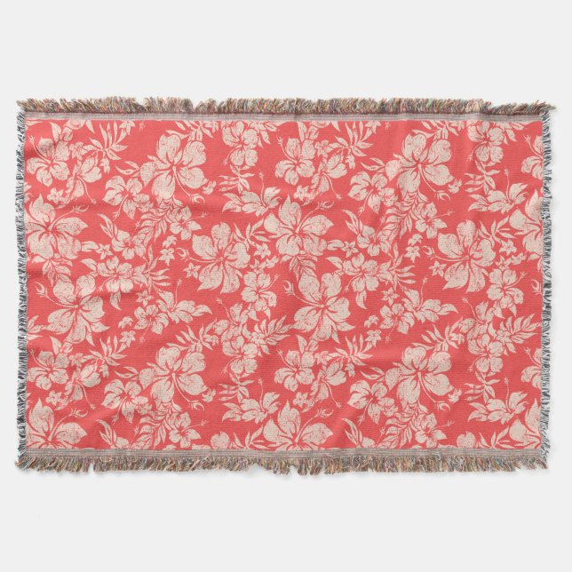 Couverture Hibiscus Pareau Hawaiian Floral Thon Blanket (Devant)