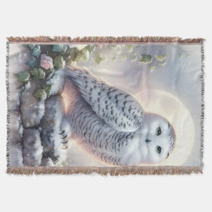 Couverture Hibou des neiges dans un jardin d'hiver au clair d