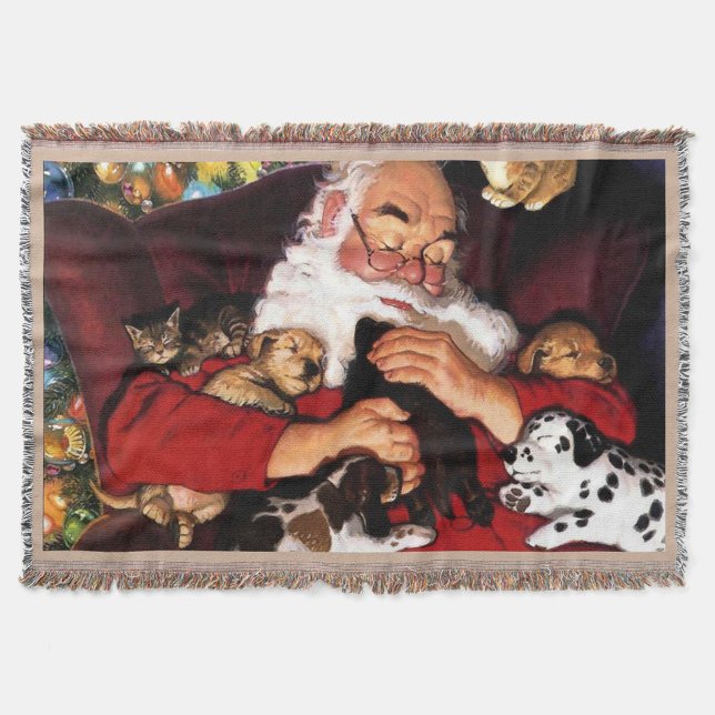 Couverture Holiday (An illustration of Santa Claus, white beard, and glasses, is sitting in a red chair.)