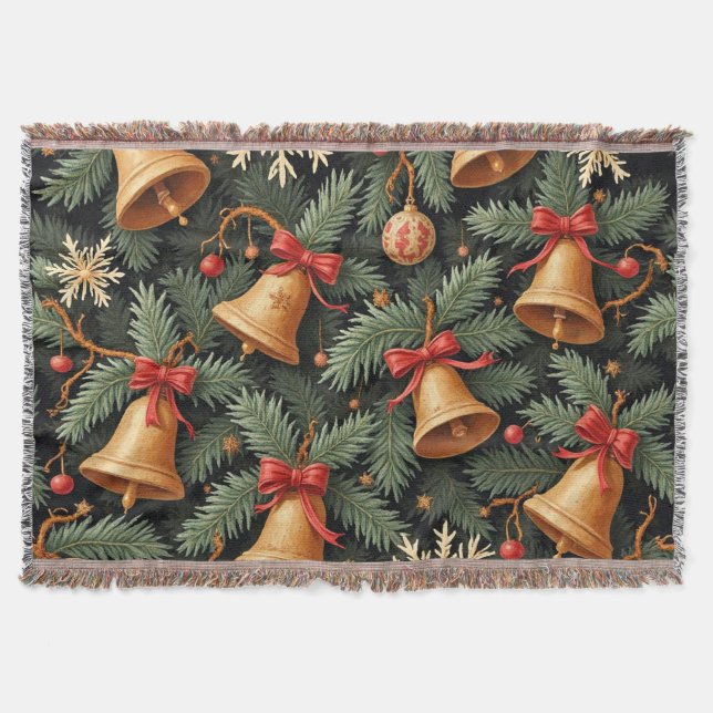 Couverture Holiday Bells, Decorative Christmas Pattern, (Devant)