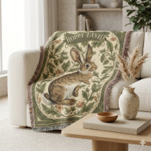 Hoppy Easter William Morris Inspired Vintage Bunny