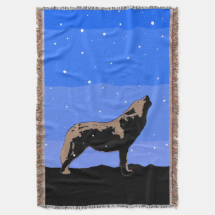 Couverture Howling Wolf en hiver - Art faunique original
