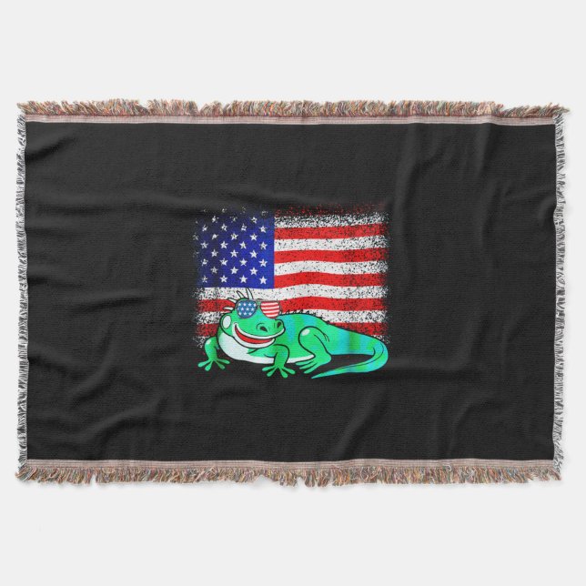 Couverture Iguana avec drapeau américain (Devant)