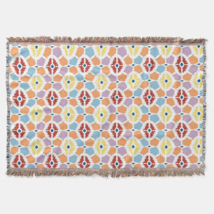 Couverture Ikat coloré de diamants géométrique