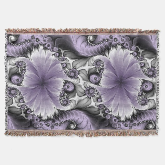 Couverture Illusion Lilac Abstrait Floral Fractal Art Imagina (Devant)