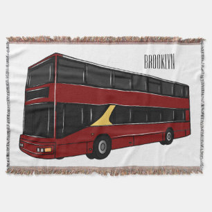 Couverture Illustration de dessin animé d'autobus à impériale