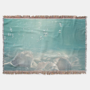 Couverture Impression d'art de coquillage vert Seafoam Premiu