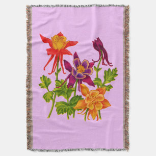 Couverture impression de fleurs de columbine