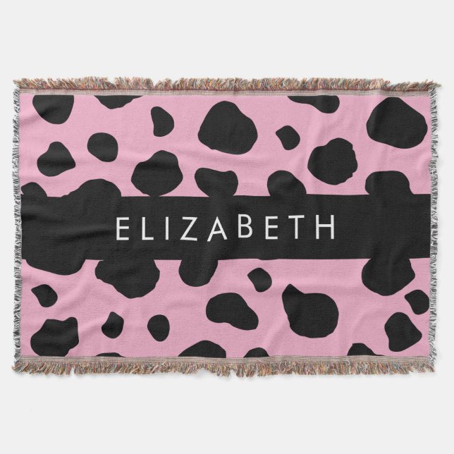 Couverture Impression De Vache, Spots De Vache, Vache Rose, V (Devant)