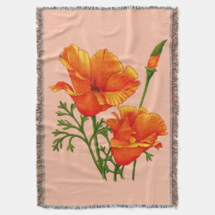 Couverture imprimé de pavot orange en Californie