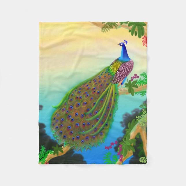 Couverture indienne bleue élégante d'ouatine de (Devant)