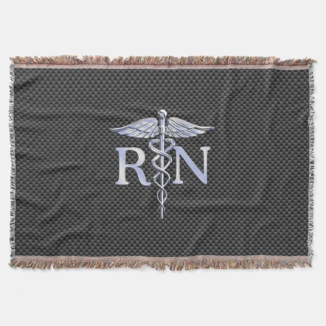 Couverture Infirmière inscrite RN Caduceus Snakes Carbon (Devant)