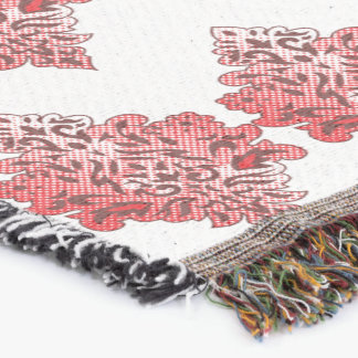 Couverture Invitation en damas rouge | Élégant noir et rouge