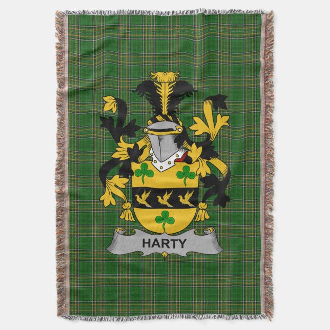 Couverture Irish Harty ou O_Haherty Armoiries de famille Cres (devant Vertical)