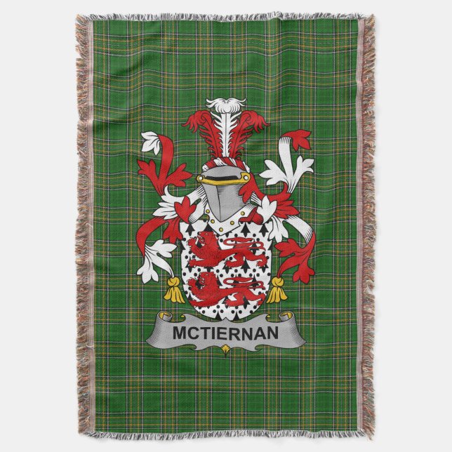 Couverture Irish McTiernan ou Kiernan Armoiries de la famille (devant Vertical)