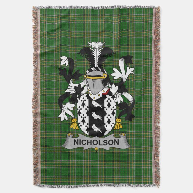 Couverture Irish Nicholson Coat of Arms Family Crest Irlande (devant Vertical)