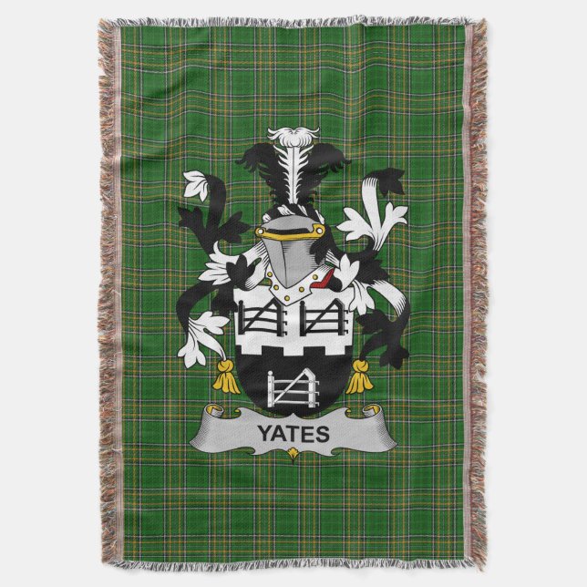 Couverture Irish Yeates Manteau d'armoiries Famille Crest Irl (devant Vertical)