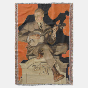 Couverture J.C. Leyendecker Joueur de banjo 1920 Art déco Art