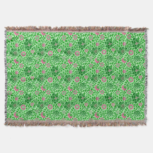 Couverture Jacobean Floral, Emerald et Lime Green (Devant)