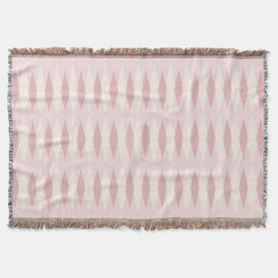 Couverture Jacquard rose moderne du milieu du siècle Jeu de