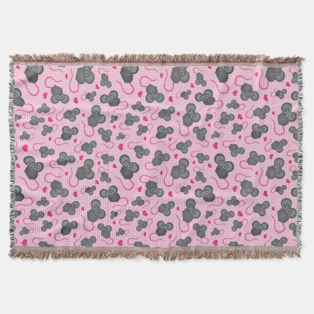 Couverture J'aime mon motif de souris dans le rose (Devant)