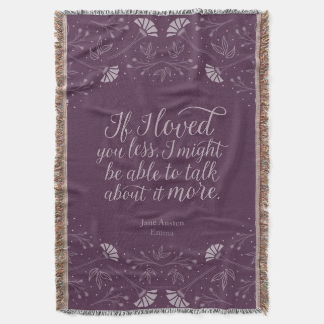 Couverture Jane Austen Emma Violet Floral Citation d'amour (devant Vertical)