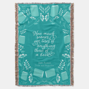 Couverture Jane Austen Fierté & Préjugés Turquoise Floral Lib