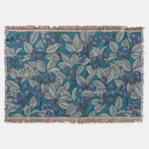Couverture Jardin aux bleuets, bleu et gris
