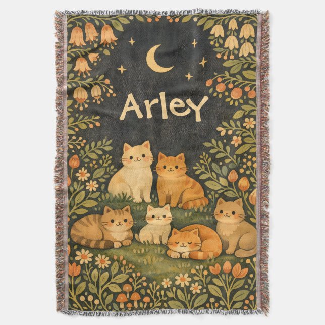 Couverture Jardin de chats fantaisiste personnalisé (devant Vertical)