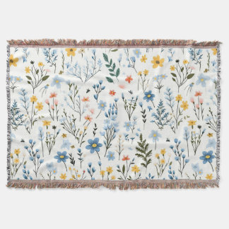 Couverture Jardin de fleurs sauvages coloré minimaliste et do