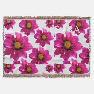 Couverture Jardin Floral Rose Nom Personnalisé Imprimé Partou