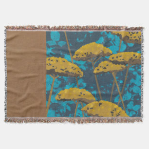 Couverture Jardin Golden Yarrow avec Arrière - plan bleu