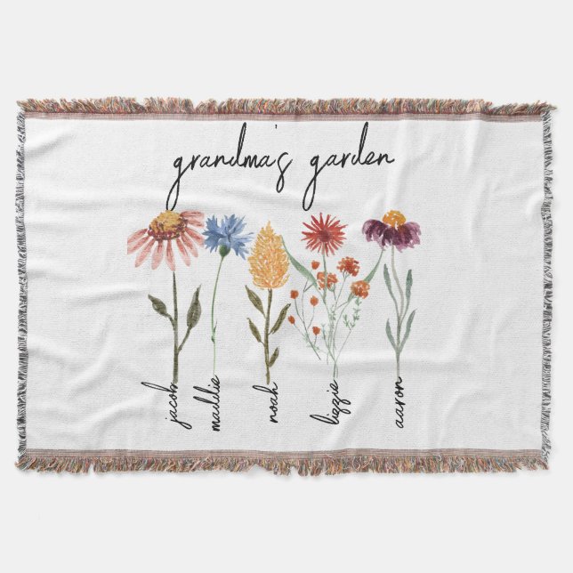 Couverture Jardin personnalisé de grand-mère Anniversaire per (Devant)
