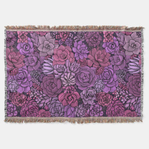 Couverture Jardin succulent en rose et violet