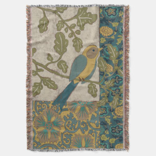 Couverture Jaune et oiseau bleu turquoise étés perché sur une