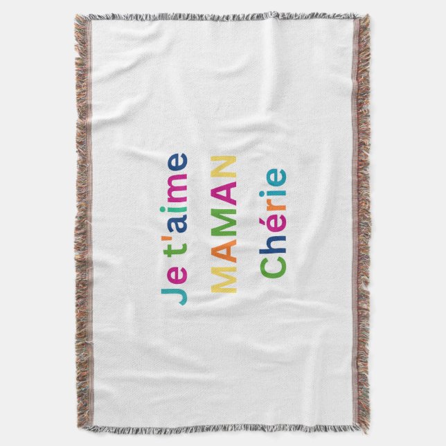 Couverture "Je t'aime MAMA chérie" Cute Throw Blanket (devant Vertical)