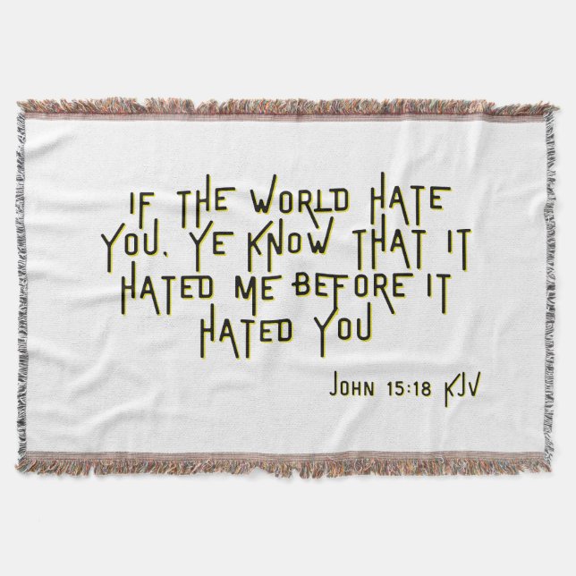 Couverture Jean 15:18 KJV Bible Scripture Verse (Devant)
