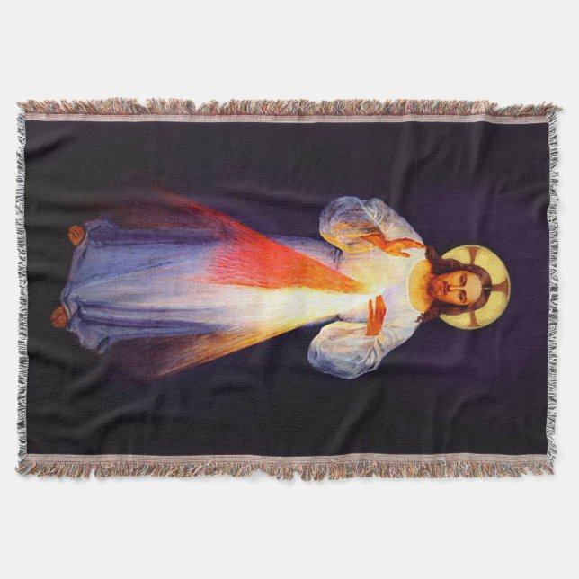 Couverture Jésus Divin Mercy Blanket Blanche (Devant)