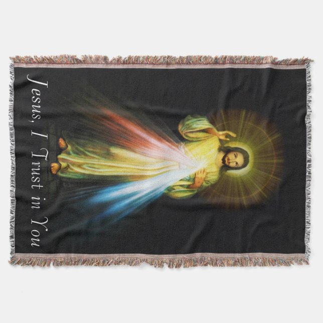 Couverture Jésus Divin Miscy Jeter Blanket (Devant)