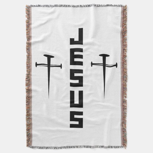 Couverture JESUS Nail Croix foi chrétienne pour les croyants (devant Vertical)