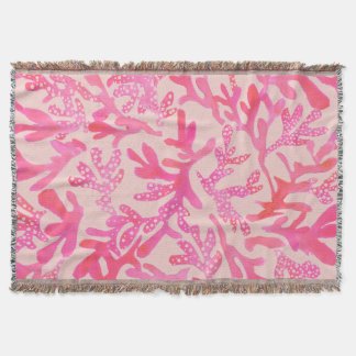 Couverture jetée à motif de corail d'été
