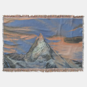 Couverture jetée - "Le Matterhorn au coucher du so