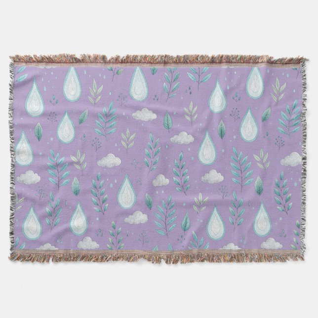 Couverture jetée Nuage de Pluie Violette – Décorat (Devant)