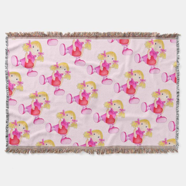 Couverture Jeu motif rose de poupée Rag (Devant)