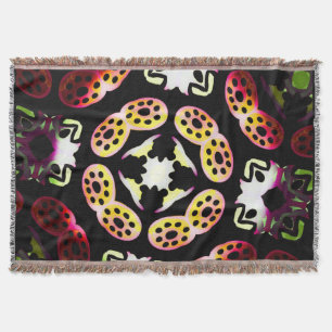 Couverture Jimette Design a franges de rose orange
