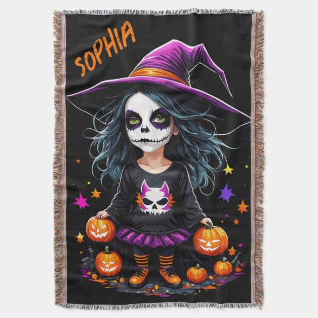 Couverture Jolie Adorable Kawaii Halloween sorcière (devant Vertical)