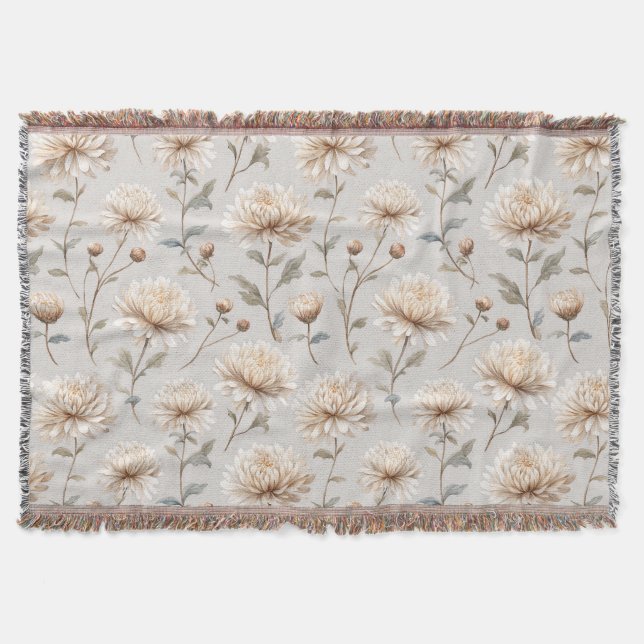 Couverture Jolies Fleurs Crème (Devant)